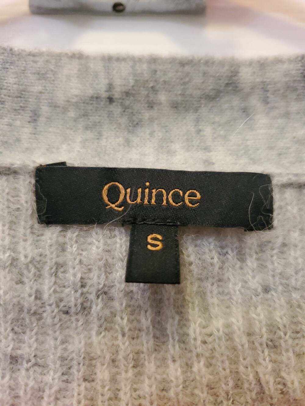 Quince Baby Alpaca-Wool Cropped Cardigan Light Grey Size S